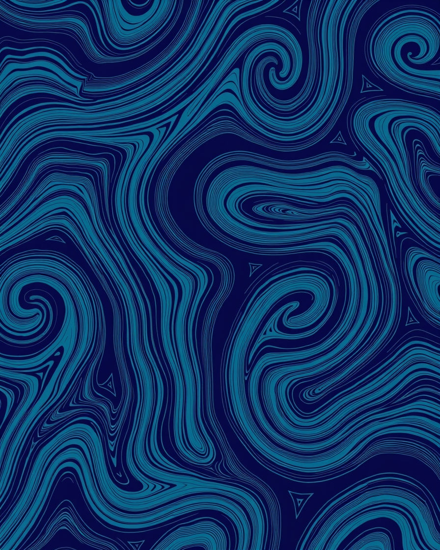 Dark Blue Swirl Abstract Water Pattern Rug
