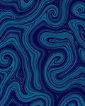 Dark Blue Swirl Abstract Water Pattern Rug