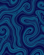 Dark Blue Swirl Abstract Water Pattern Rug