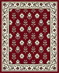 Ornate Floral Patterned Border Rug