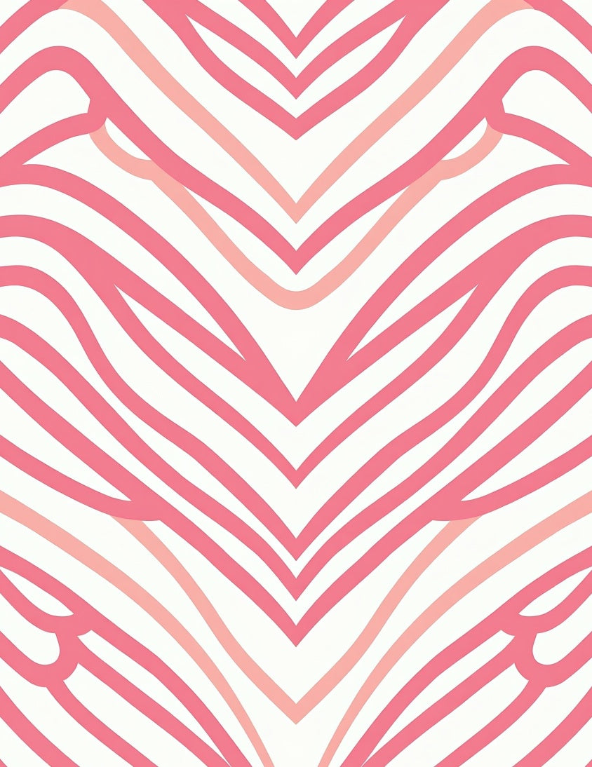 Abstract Pink Peach Chevron Wave Rug