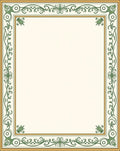 Ornate Green Golden Floral Scroll Design Rug