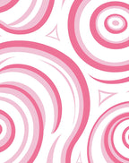 Pink Swirls Curves Pattern Design Rug
