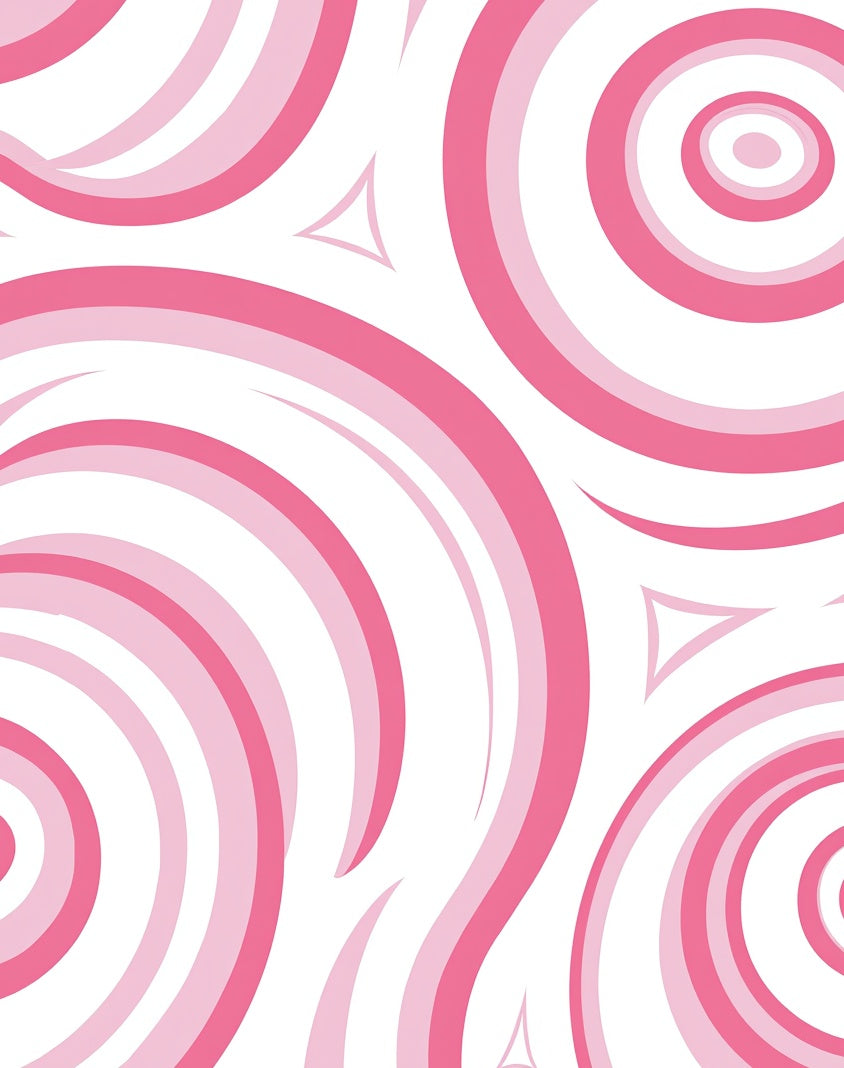 Pink Swirls Curves Pattern Design Rug