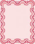 Ornate Red Ribbon Scroll Pattern Rug