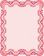 Ornate Red Ribbon Scroll Pattern Rug
