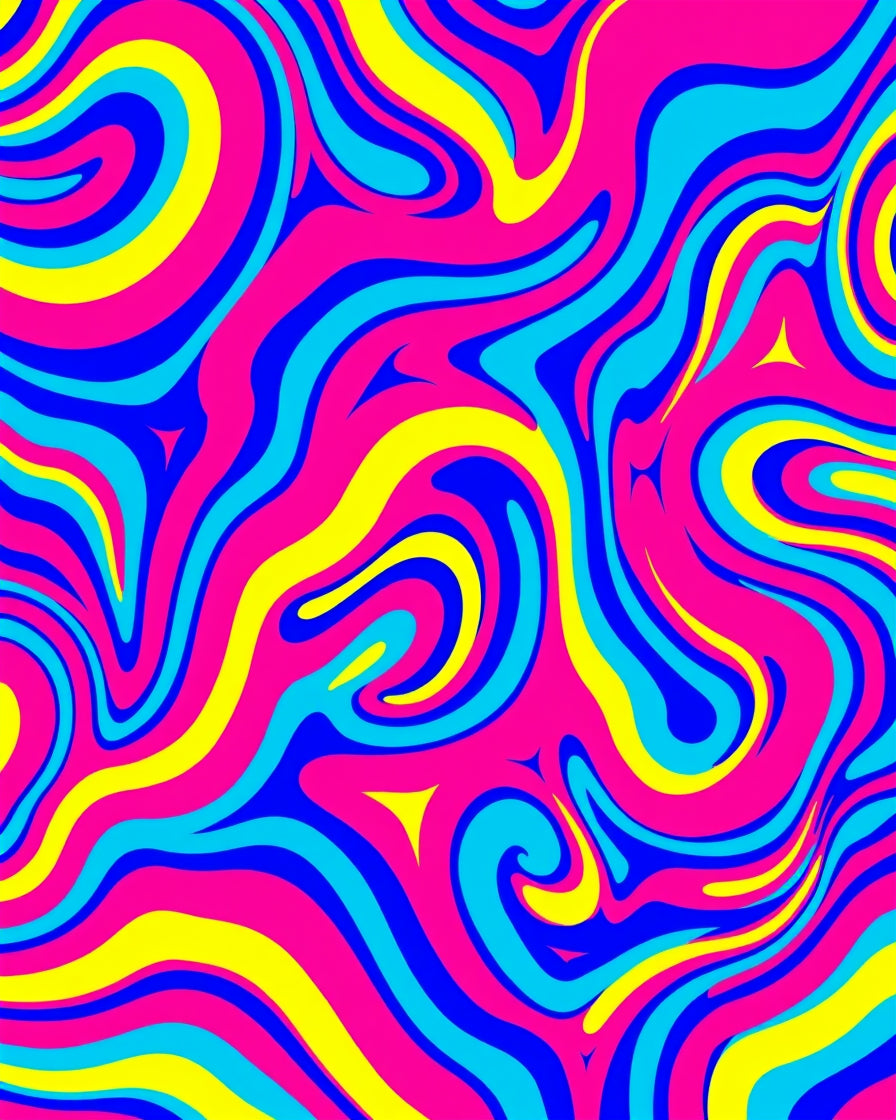 Vibrant Swirl 3 Color Design Rug