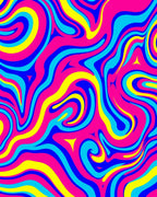 Vibrant Swirl 3 Color Design Rug