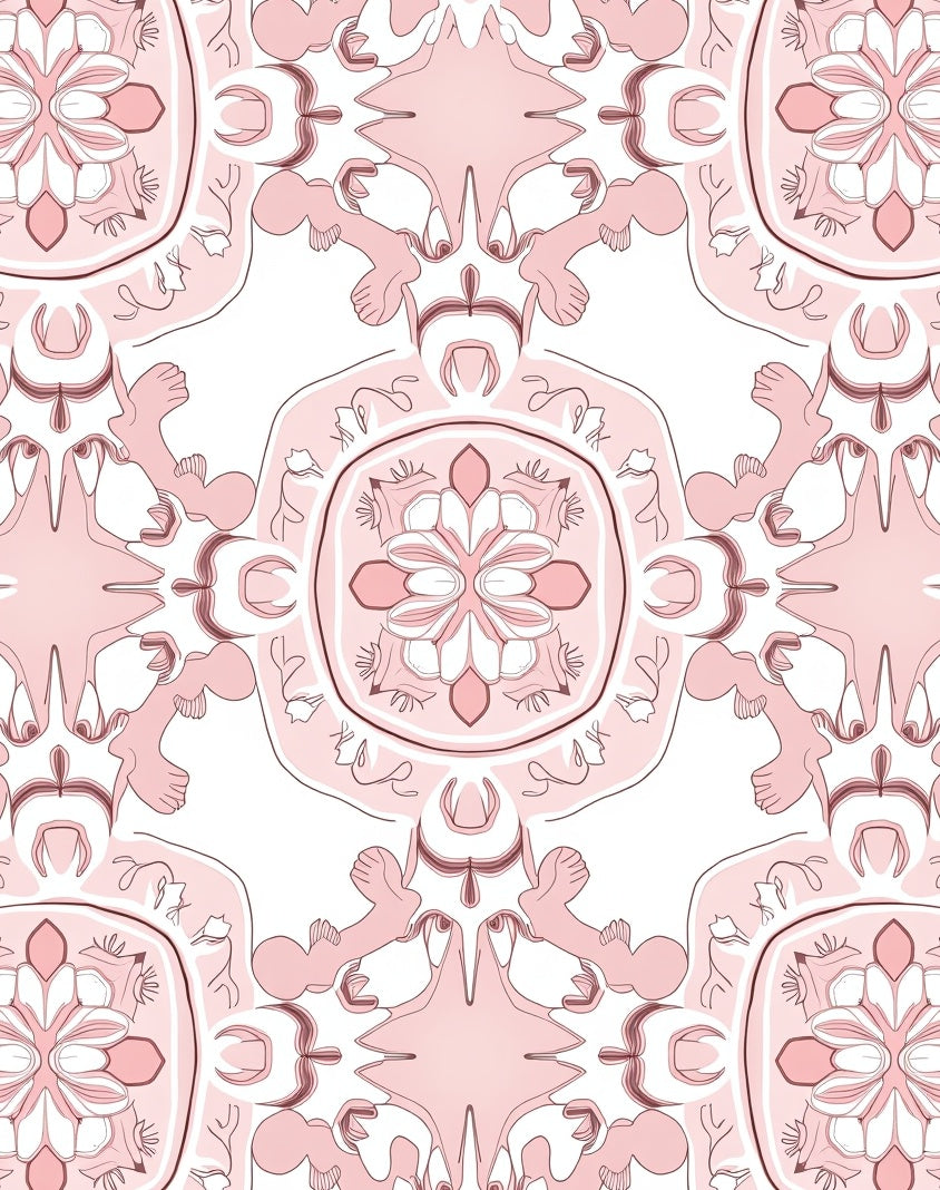 Artistic Floral Symmetry Pattern Rug
