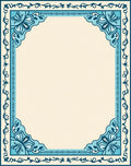 Ornate Blue Floral And Scroll Design Rug