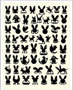 Whimsical Bunny Silhouette Collection Rug