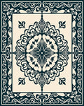 Damask With Intricate Symmetry Pattern Rug
