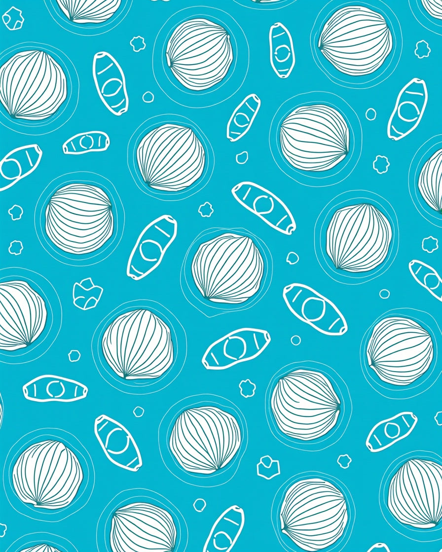 Oceanic Abstract Circles Oval Shapes Rug