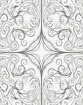 Elegant Swirl Floral Line Art Design Rug
