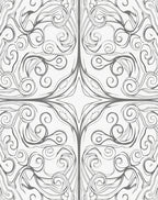 Elegant Swirl Floral Line Art Design Rug