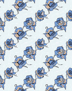 Blue Rose Abstract Pattern Design Rug