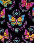 Vibrant Butterfly and Floral Pattern Rug