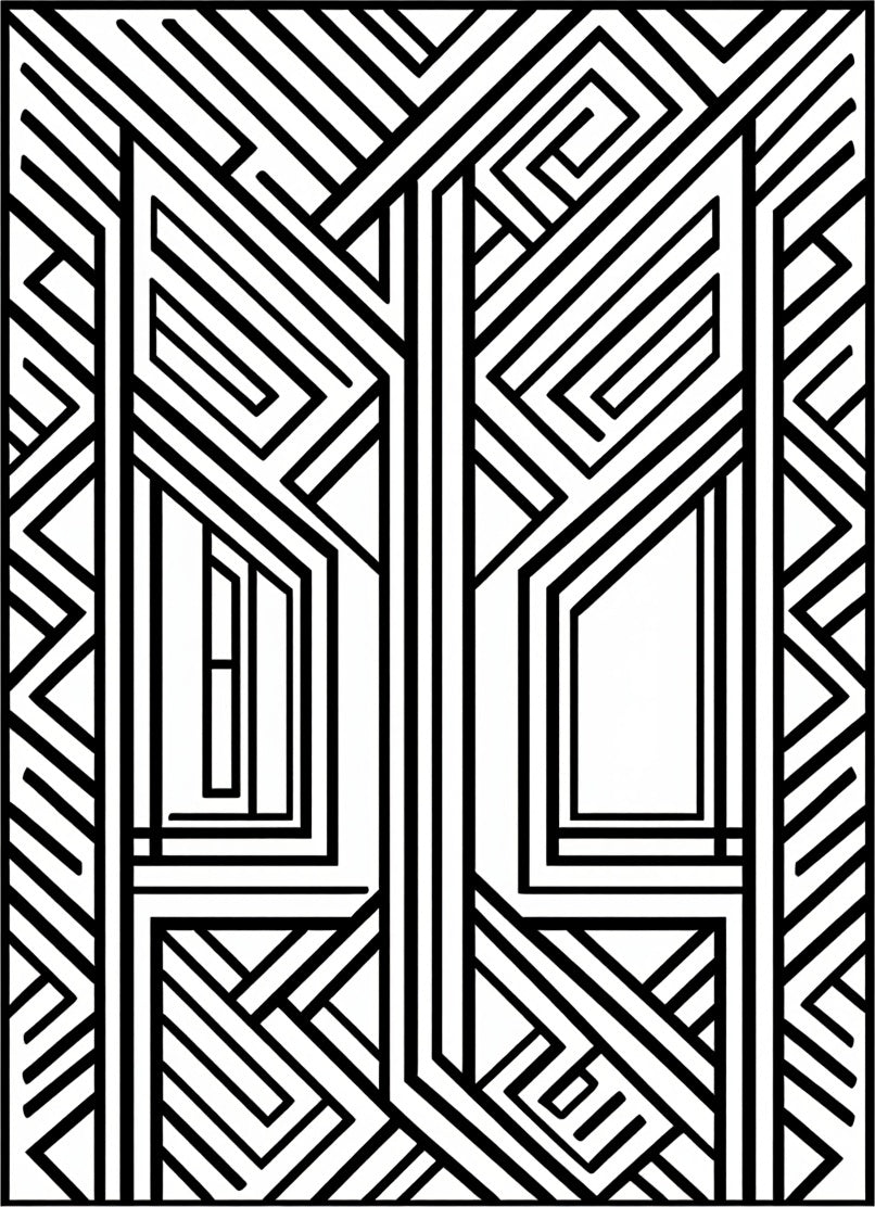 Striking geometric lines pattern Rug
