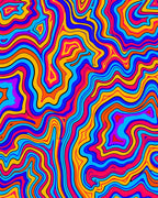 Vibrant Abstract Swirl Pattern Rug