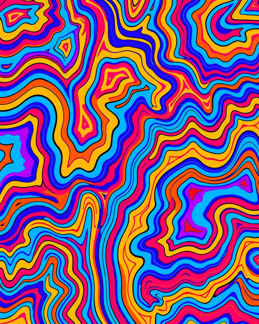 Vibrant Abstract Swirl Pattern Rug