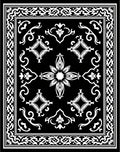 Classic Opulent Black White Filigree Design Rug