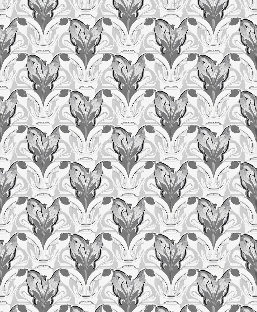 Art Nouveau Floral Swirl Pattern Rug