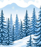 Winter Evergreen Forest Snowflake Scenery Pattern Rug