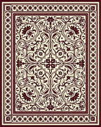 Elegant Floral Scrollwork Pattern Rug