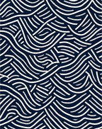 Abstract Wavy Line Pattern Rug