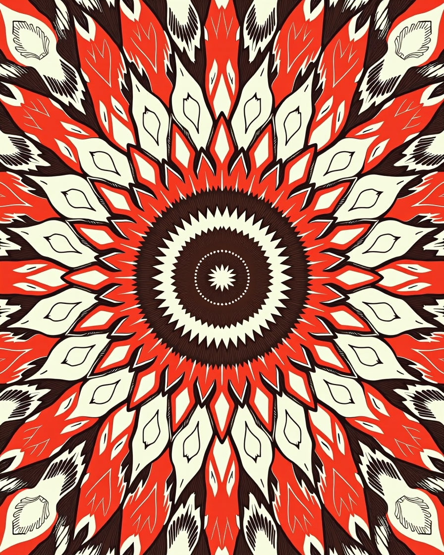 Radiant Floral Sunburst Mandala Design Rug