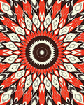 Radiant Floral Sunburst Mandala Design Rug