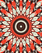 Radiant Floral Sunburst Mandala Design Rug