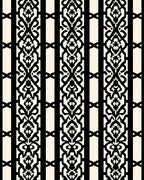 Black Intricate Paisley Stripes Rug