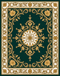 Ornate Teal Gold Floral Medallion Rug