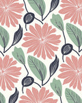 Retro Floral Botanical Pattern Rug
