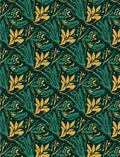 Lush Emerald Gold Floral Pattern Rug