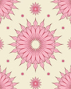 Pink Floral Mandala Pattern Rug