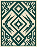 Bold Teal Geometric Diamond Rug