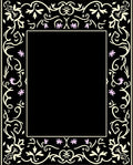 Black Floral With Pink Flower Accents Rug