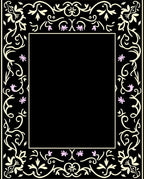 Black Floral With Pink Flower Accents Rug