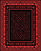 Abstract Geometric Labyrinth Design Rug
