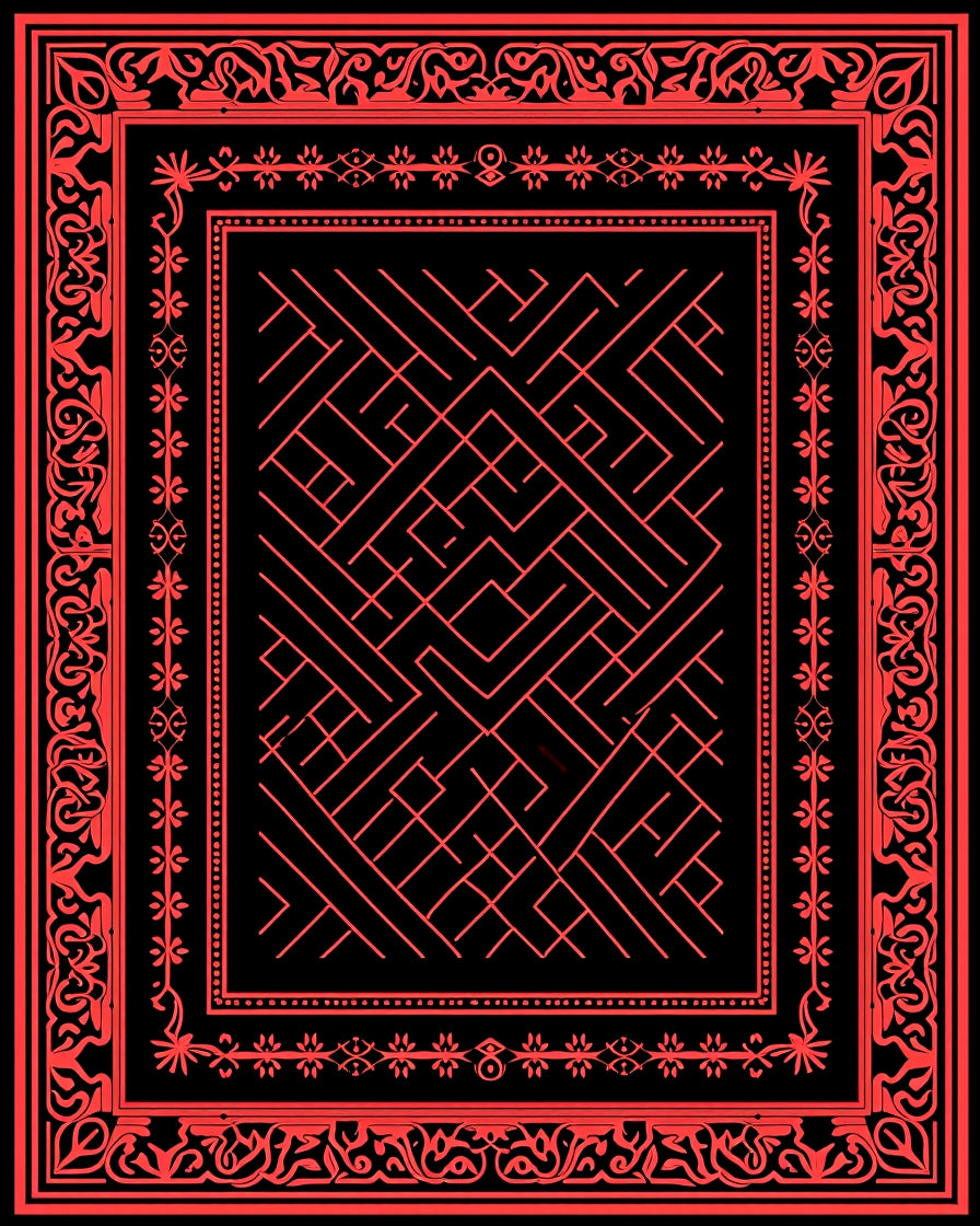 Abstract Geometric Labyrinth Design Rug