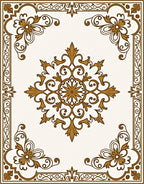 Ornate Floral Vintage Pattern Rug