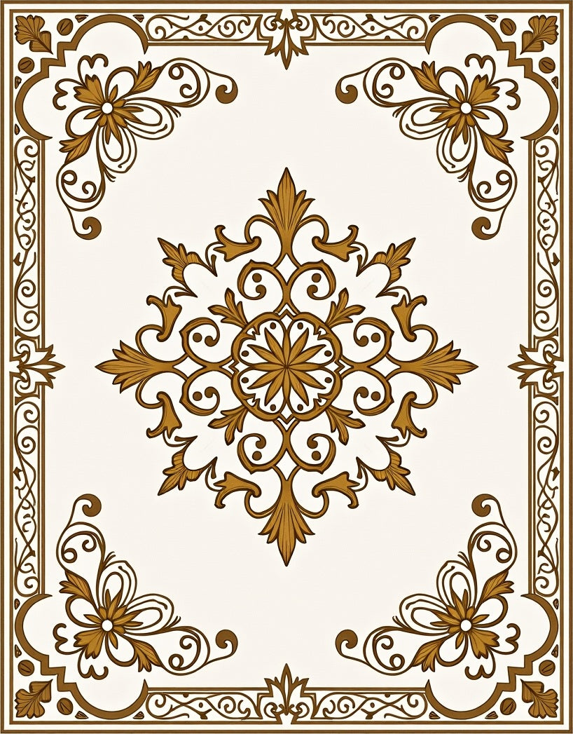 Ornate Floral Vintage Pattern Rug