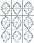 Classic Blue Star Arabesque Tile Rug