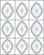 Classic Blue Star Arabesque Tile Rug