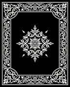 White Arabesque Floral Frame Rug