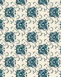 Abstract Teal Swirl Decorative Pattern Rug