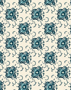 Abstract Teal Swirl Decorative Pattern Rug