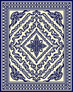 Classic Floral Scrollwork Medallion Design Rug